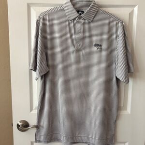 FOOT JOY Men’s Gray and White Striped Shirt